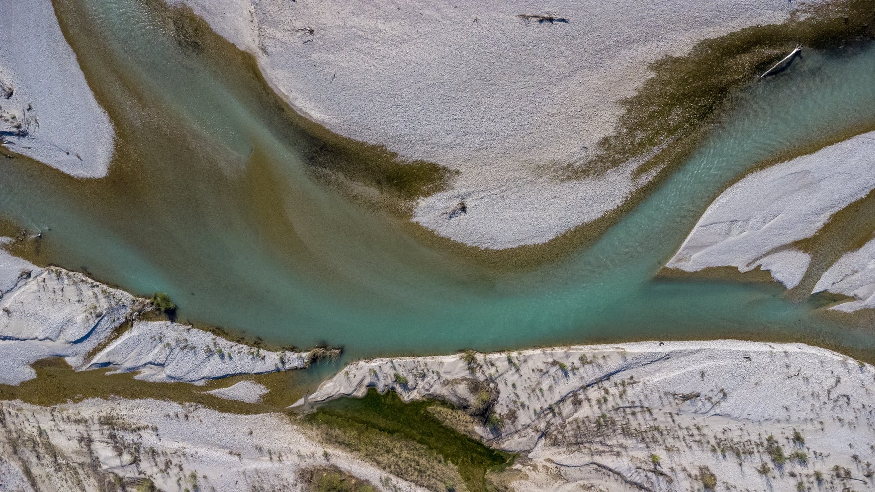 Aerial view of a river