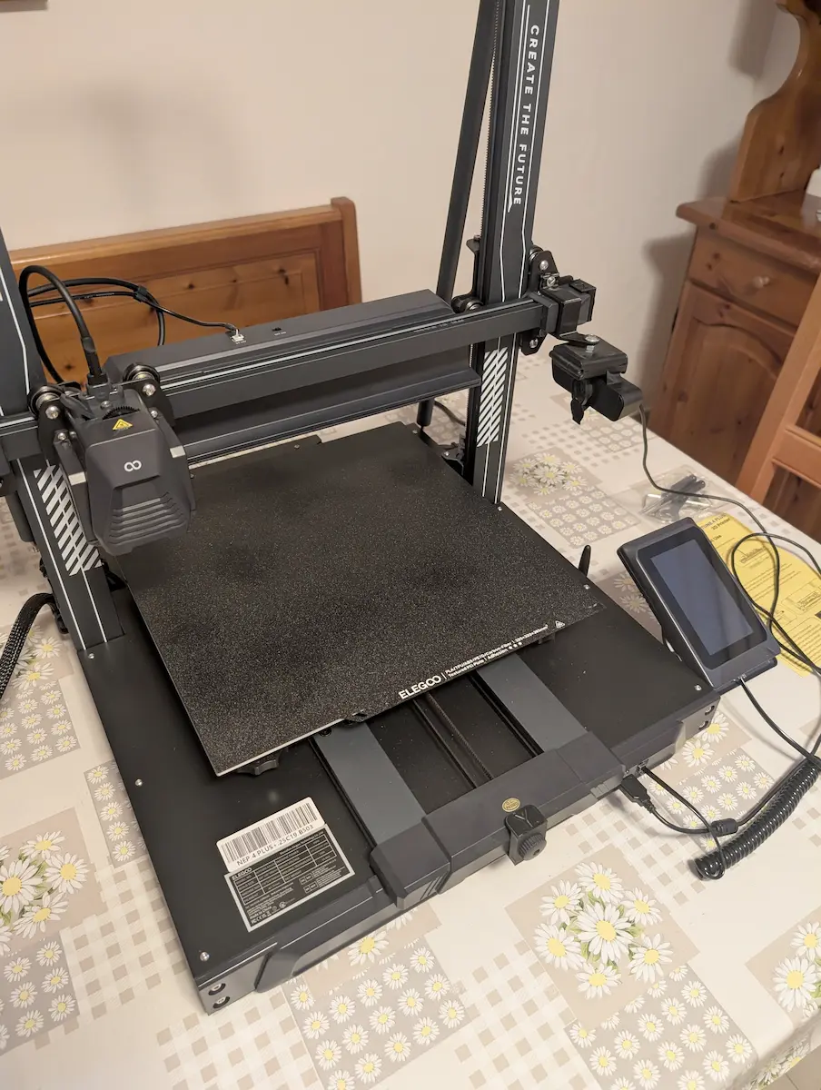 Photo of the 3d printer with the webcam attached